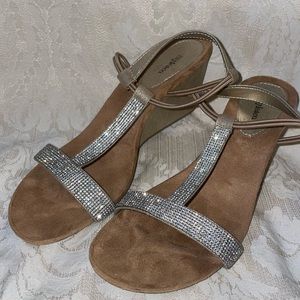 Style & Company rhinestone wedge sandals Sz 8